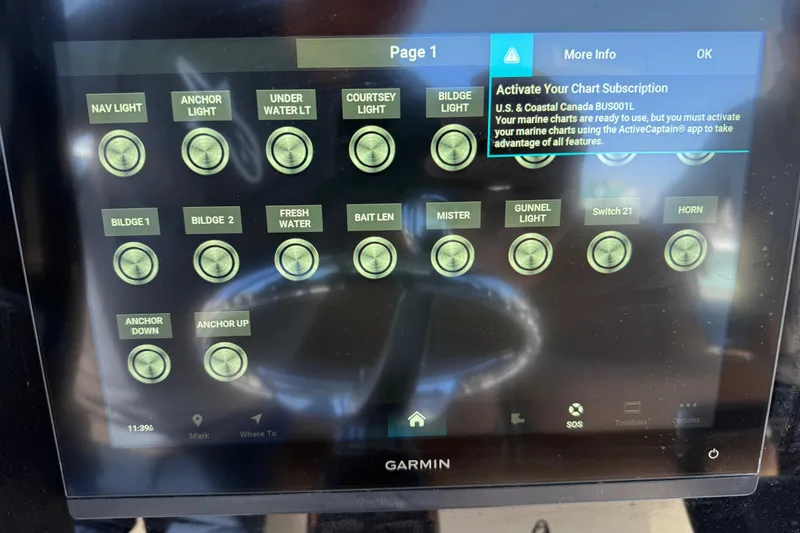 Slide: The Image of Garmin marine control panel on 2022 Sea Hunt Ultra 265 SE boat. - 17