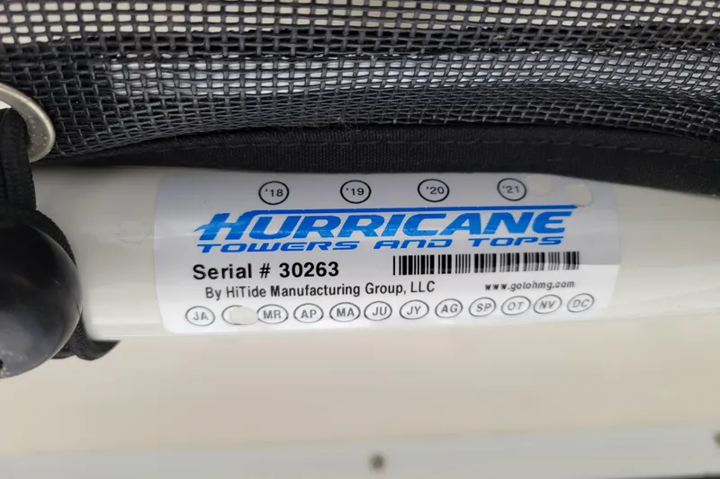 Slide: The Image of Sticker on a 2023 Boston Whaler 210 Montauk, Hurricane Towers and Tops, serial #30263. - 20