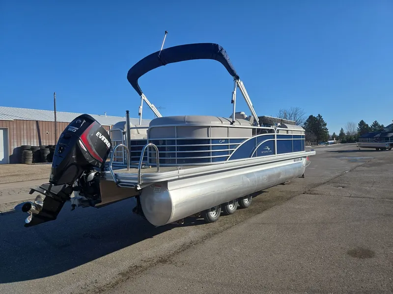 Slide: The Image of 2015 Bennington 2250 GSR pontoon boat with Evinrude motor. - 6