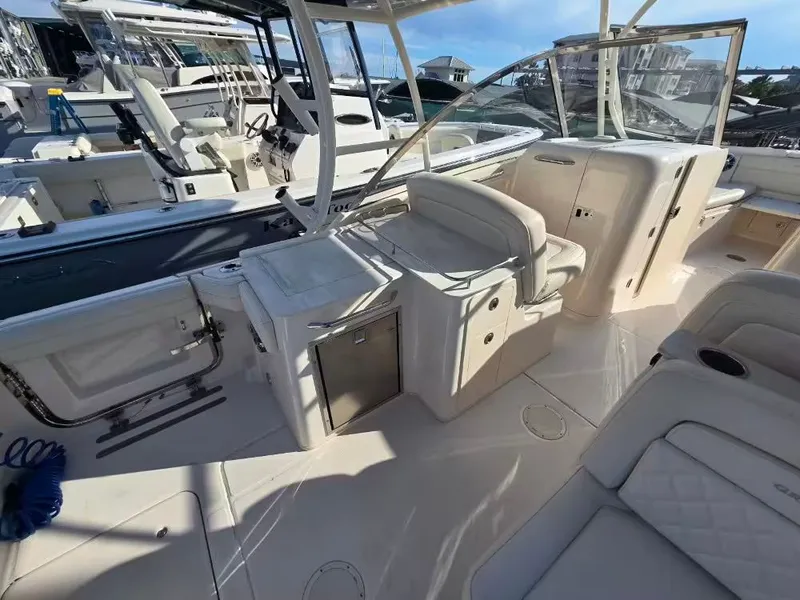 Slide: The Image of Interior of a 2022 Grady-White Freedom 285 boat, luxurious and spacious. - 4