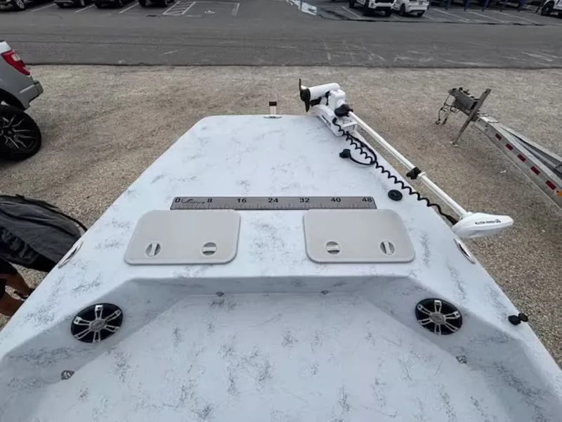 Slide: The Image of 2022 Shoalwater 20 CAT boat with Minn Kota trolling motor. - 11