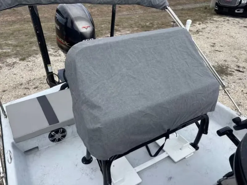 Slide: The Image of Covered cockpit of a 2022 Shoalwater 20 CAT boat. - 15