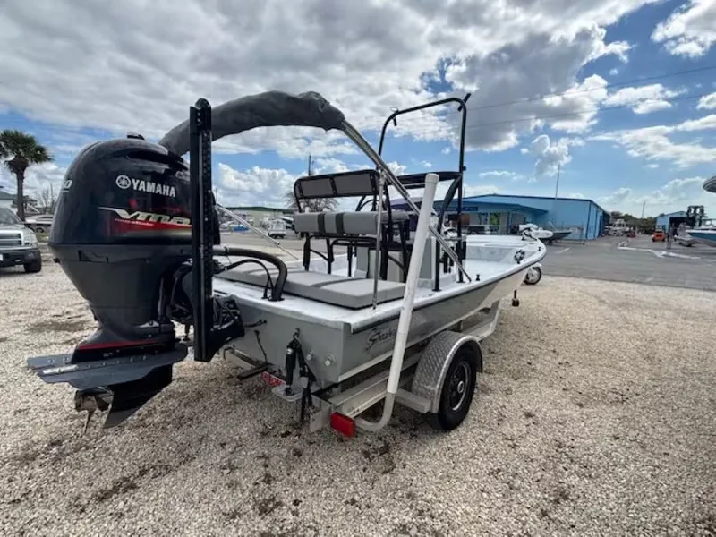 Slide: The Image of 2022 Shoalwater 20 CAT boat with Yamaha engine on trailer. - 3