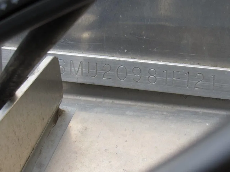 Slide: The Image of Serial number on a 2021 Stabicraft 1550 Fisher boat. - 15