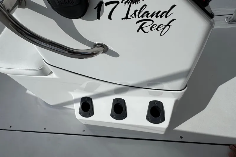 Slide: The Image of Garmin display on 2016 Sportsman Island Reef 17 Center Console boat dashboard. - 37