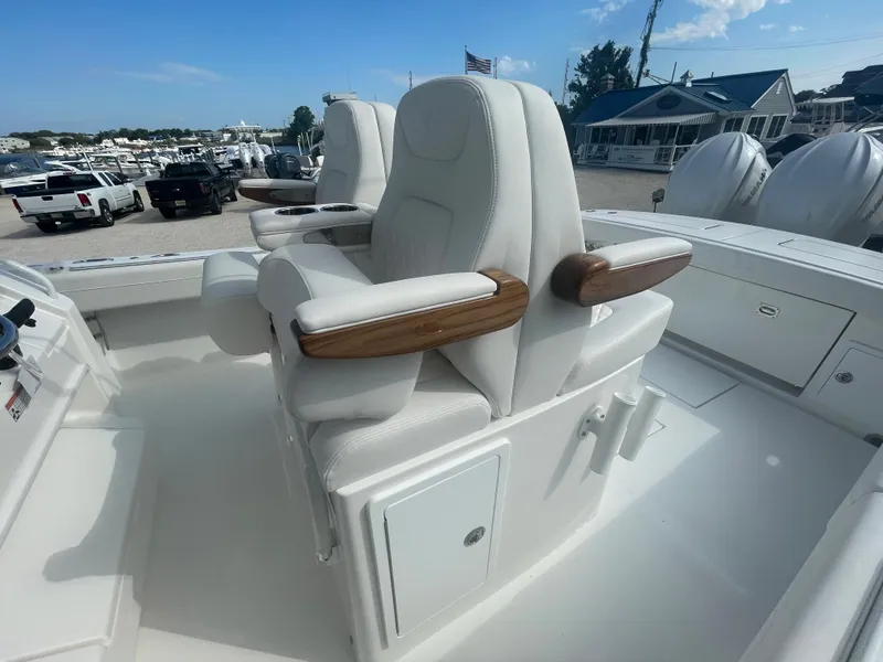 Slide: The Image of Luxurious seating on a 2024 Regulator 34 boat. - 41
