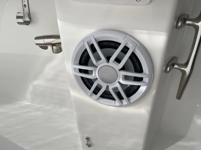 Slide: The Image of Speaker on a 2024 Regulator 34 boat. - 48