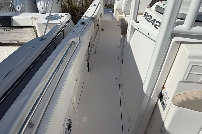 Slide: The Image of 2022 Robalo R242 Center Console boat interior with sleek design and modern features. - 14