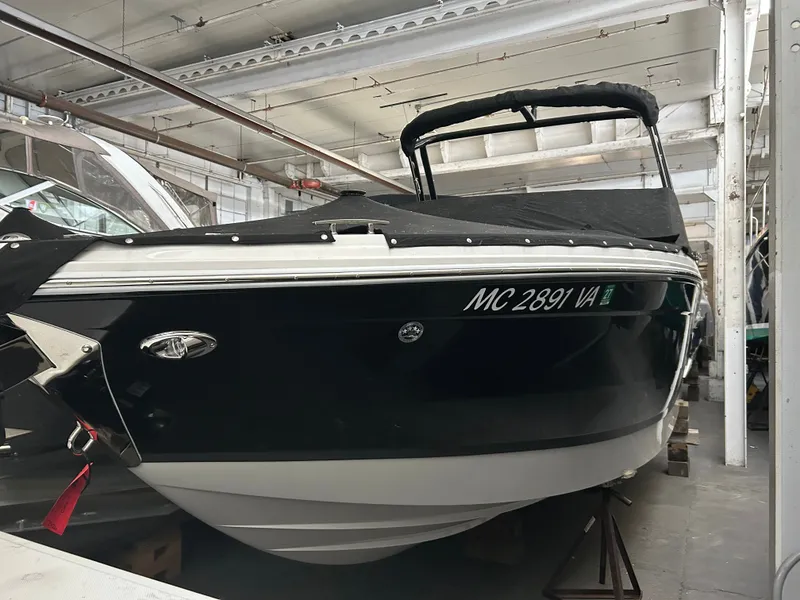 The Image of 2024 Cobalt R6 boat in storage facility, side view. - 0