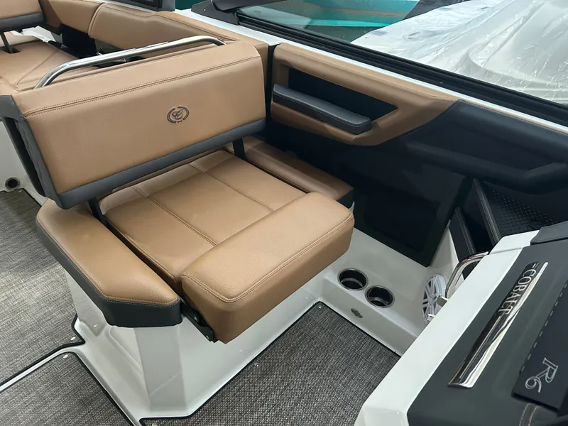 Slide: The Image of 2024 Cobalt R6 interior with brown leather seating. - 11