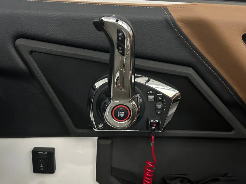 Slide: The Image of 2024 Cobalt R6 boat control panel with start-stop button. - 18