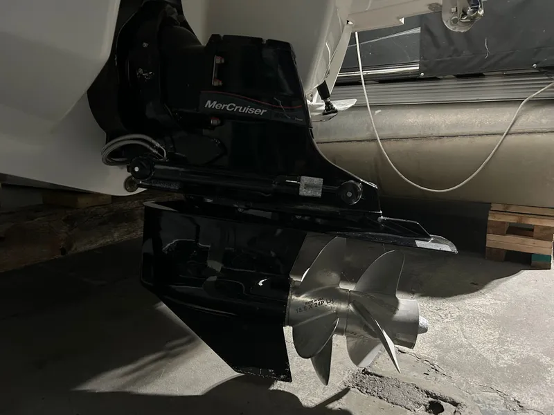 Slide: The Image of 2024 Cobalt R6 boat engine with MerCruiser drive. - 2