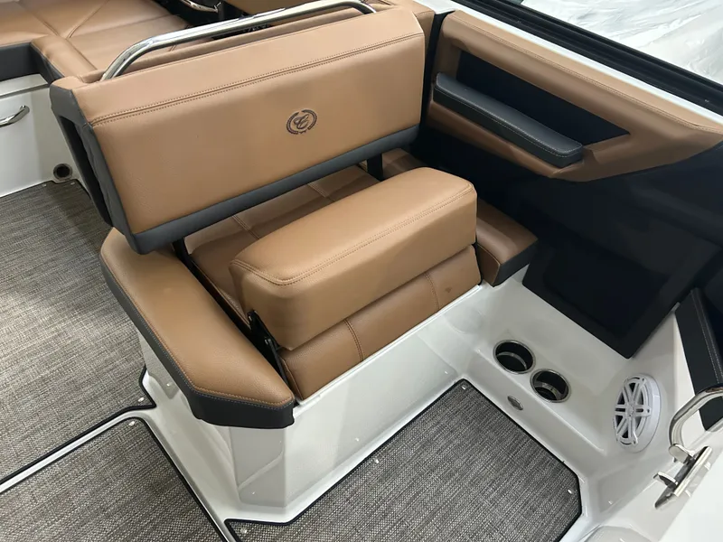 Slide: The Image of Interior of 2024 Cobalt R6 with brown leather seats. - 24
