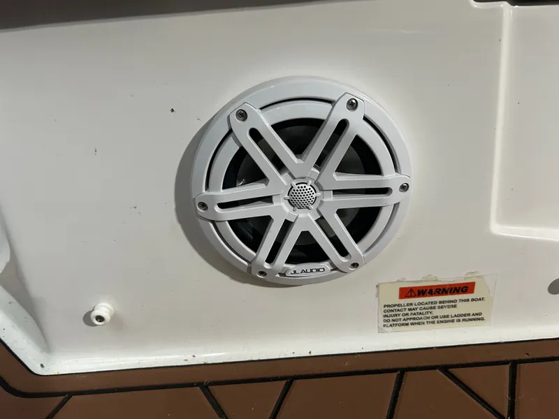 Slide: The Image of JL Audio speaker on 2024 Cobalt R6 boat. - 33
