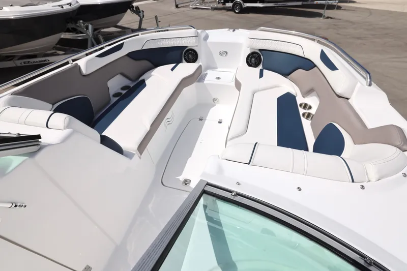 Slide: The Image of 2026 Hurricane SunDeck 2400 OB boat interior with spacious seating and modern design. - 3