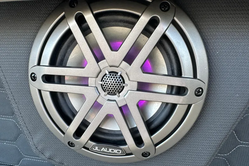 Slide: The Image of Speaker with purple LED lights on 2022 Four Winns HD8 OB boat. - 70