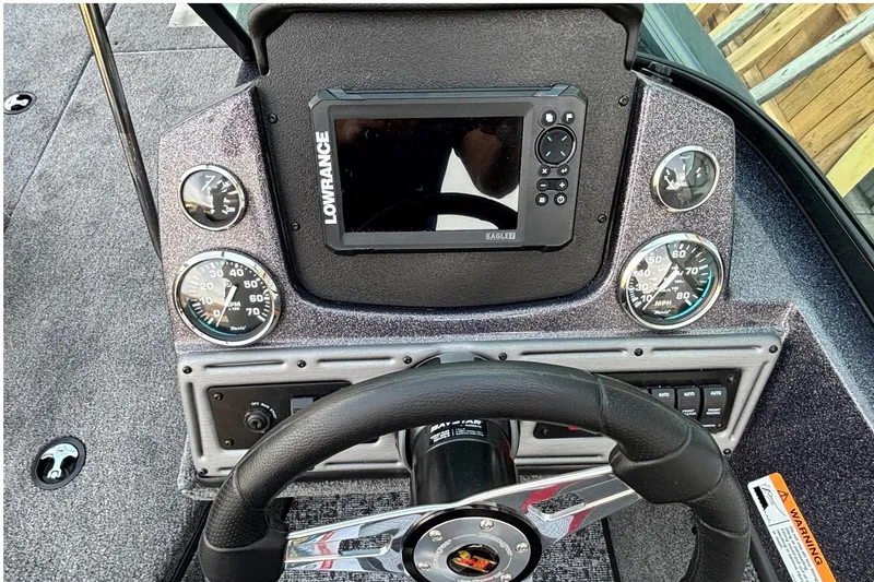 Slide: The Image of Dashboard of 2026 Ranger VS1782SC Reata boat with Lowrance display and gauges. - 8