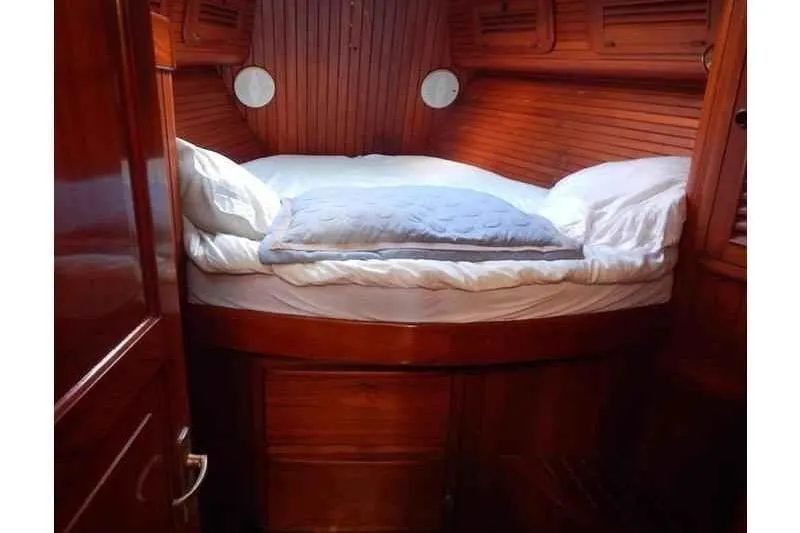 Slide: The Image of Cozy wooden cabin interior of 1992 Hans Christian Christina sailboat. - 4