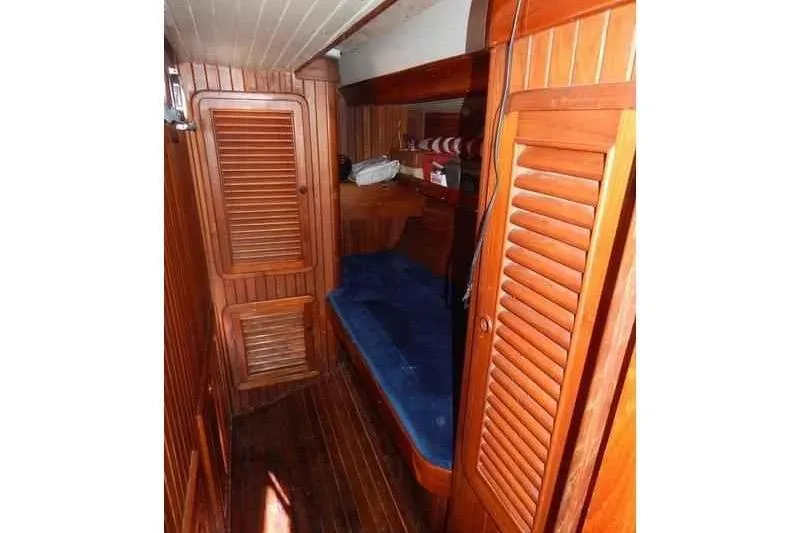Slide: The Image of Cozy wooden cabin interior of 1992 Hans Christian Christina sailboat. - 6