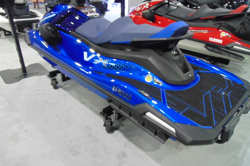 Slide: The Image of 2026 Yamaha WaveRunner VX Limited HO in vibrant blue on display. - 3