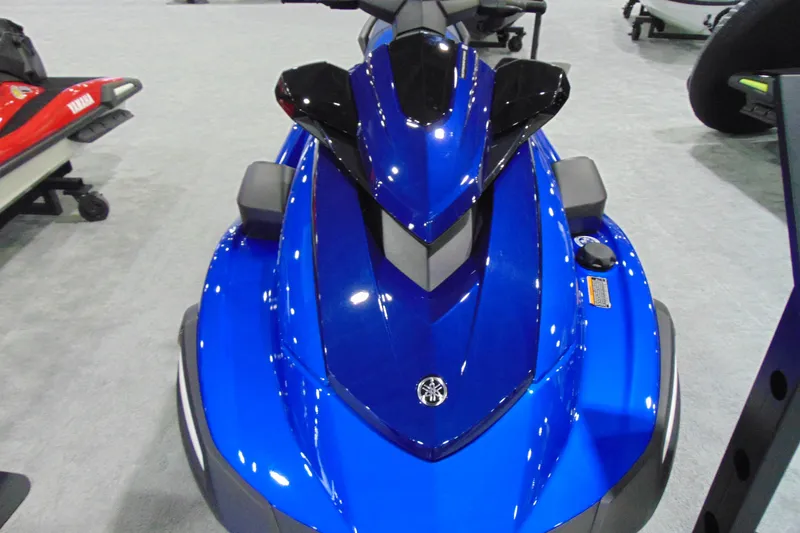 Slide: The Image of 2026 Yamaha WaveRunner VX Limited HO in vibrant blue, showcased indoors. - 7