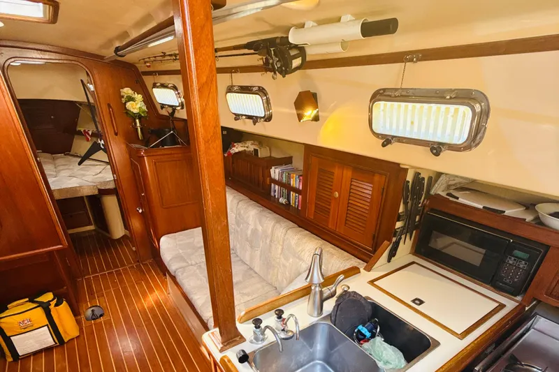 Slide: The Image of Navigation equipment panel on a 1995 Island Packet 37 sailboat. - 34