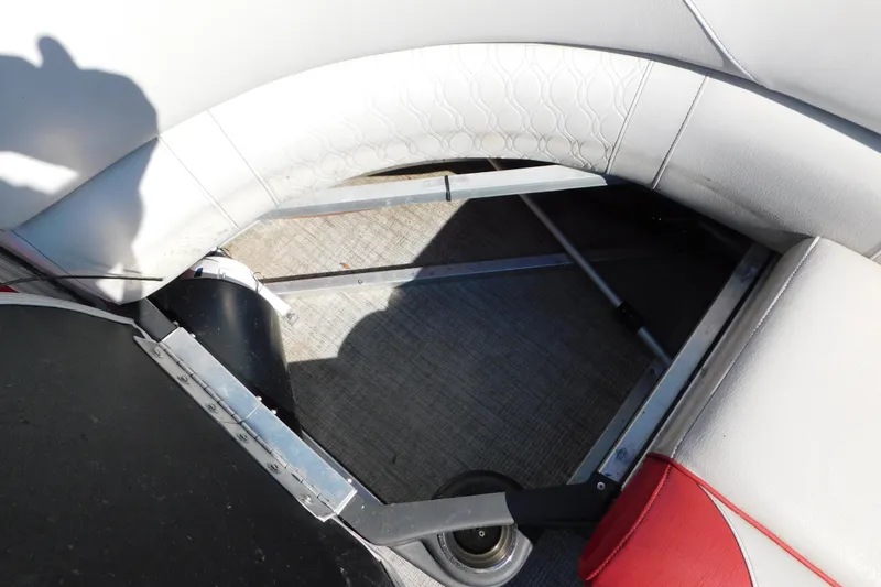 Slide: The Image of Interior view of 2023 Tahoe Pontoon 2385 LTZ Quad Lounger seating area. - 33