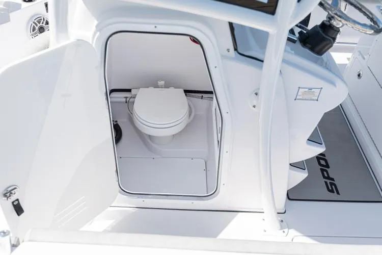 Slide: The Image of Manufacturer Provided Image: 2020 Sportsman Open 282 Center Console boat with onboard toilet. - 30