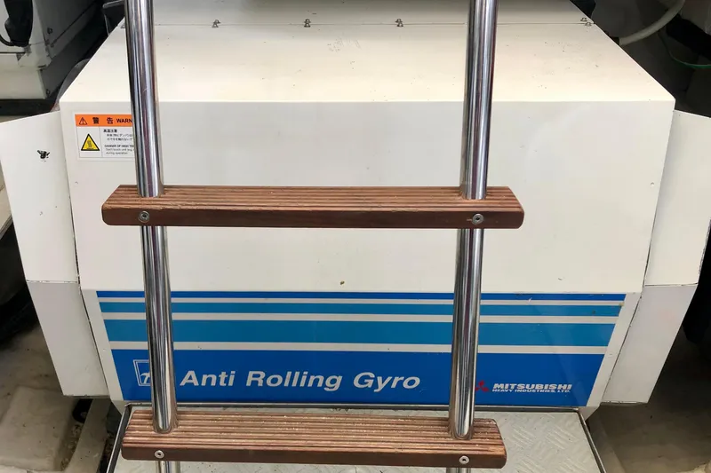 Slide: The Image of Anti Rolling Gyro system on 2006 Ferretti Yachts 550, featuring a ladder. - 26