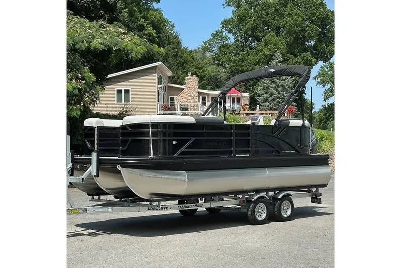 Slide: The Image of 2026 Bennington 20 SSR Quad Bench Tritoon with Yamaha 115 HP on trailer. - 36