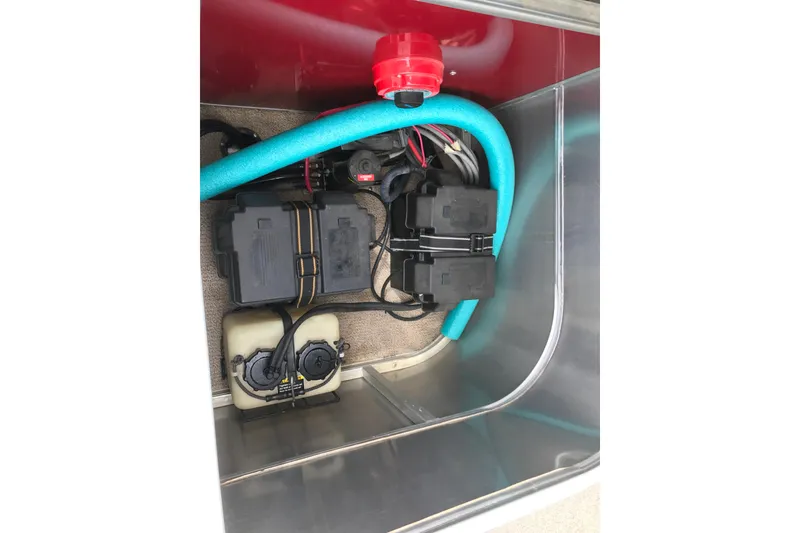 Slide: The Image of Electrical components inside a 2008 South Bay 822CR TT boat compartment. - 20