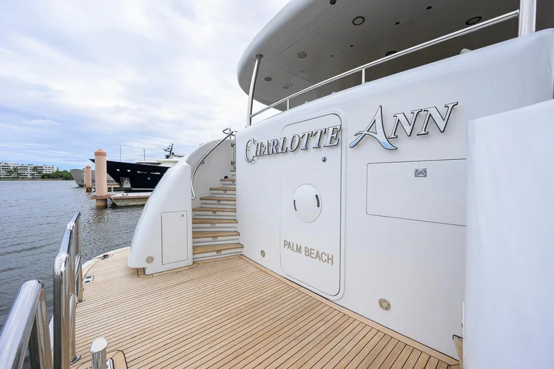 Slide: The Image of Luxury Cheoy Lee Trideck yacht, 2003 model, docked at Palm Beach marina. - 69