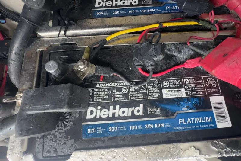 Slide: The Image of DieHard Platinum AGM battery in a 2007 Intrepid 370 Center Console boat. - 68