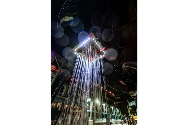 Slide: The Image of Illuminated water feature on 2025 Glasstream 36 boat at night. - 23
