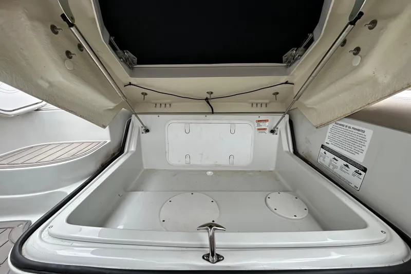 Slide: The Image of 2022 Crownline 270 XSS boat interior with luxurious seating and modern design. - 119