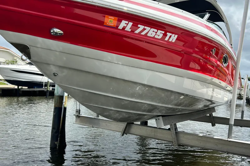 Slide: The Image of Interior of 2022 Crownline 270 XSS boat with luxurious seating and modern design. - 17