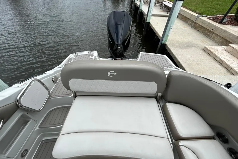 Slide: The Image of Swim platform of 2022 Crownline 270 XSS boat with stainless steel ladder. - 48