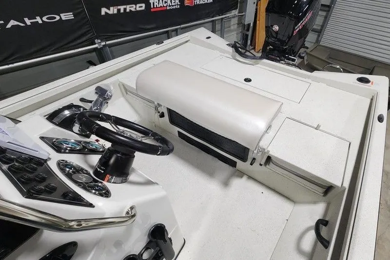 Slide: The Image of 2026 Ranger RB190 boat interior with steering wheel and control panel. - 10