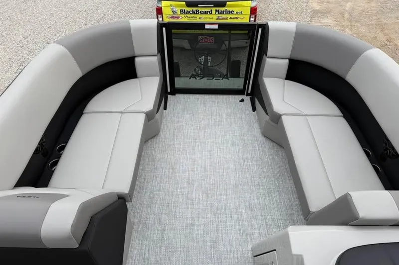 Slide: The Image of 2026 Alara 22Q boat interior with spacious seating and modern design. - 14