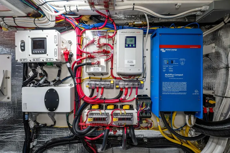 Slide: The Image of Electrical system of a 2024 Nordic Tug 40, featuring advanced wiring and control panels. - 29