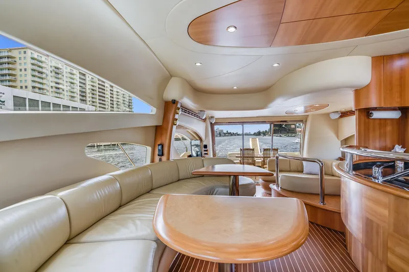 Slide: The Image of Interior of a 2009 Azimut 62E yacht with luxurious design. - 25