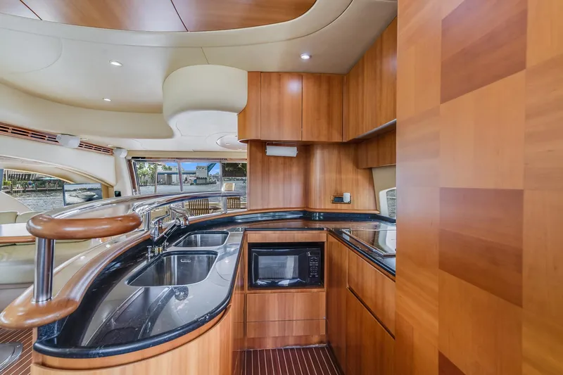 Slide: The Image of Interior of Azimut 62E yacht, modern kitchen, year 2009. - 26