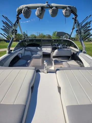 Slide: The Image of Interior view of a 2008 MasterCraft MariStar 245 boat with luxurious seating. - 9