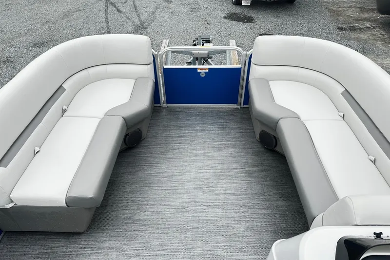 Slide: The Image of 2021 Godfrey Sweetwater 2086CX pontoon boat with spacious seating and modern design. - 6