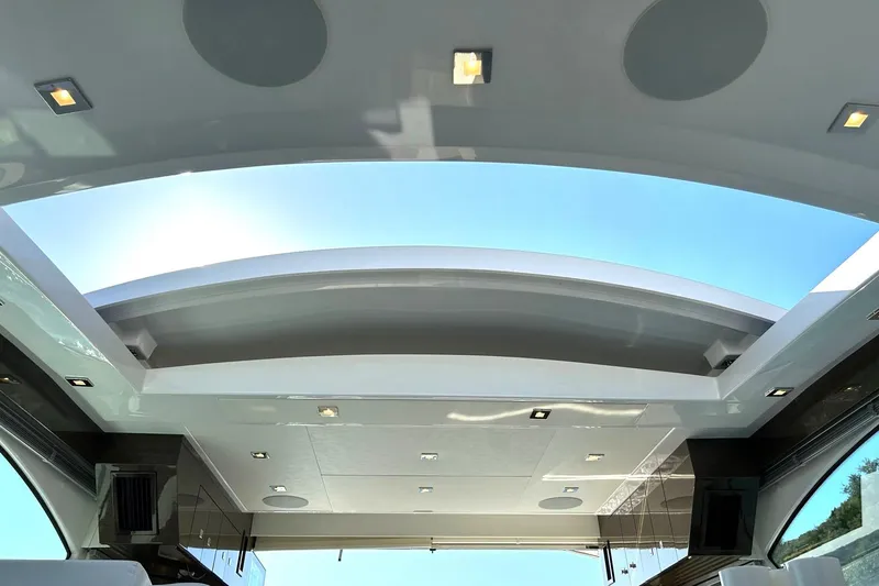 Slide: The Image of 2021 Cruisers Yachts 50 Cantius interior ceiling with skylight and modern lighting. - 67