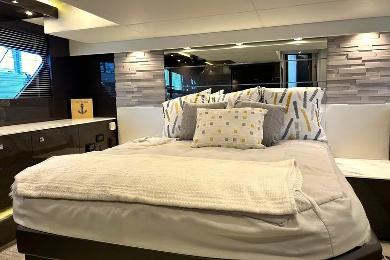 Slide: The Image of Luxurious bedroom interior of 2021 Cruisers Yachts 50 Cantius with modern decor. - 72