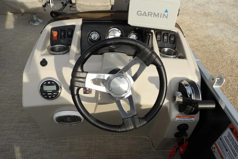 Slide: The Image of Steering console of 2018 Bennington 23SF boat with Garmin navigation system. - 33