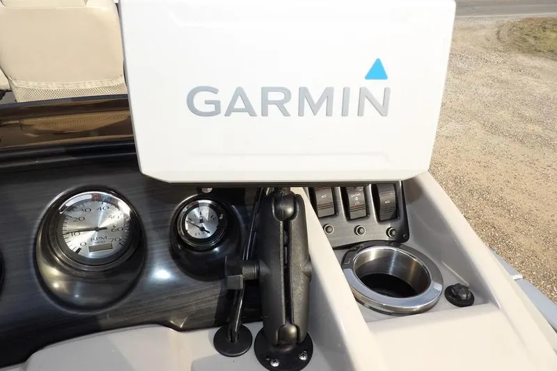 Slide: The Image of Dashboard of 2018 Bennington 23SF boat with Garmin navigation system. - 38