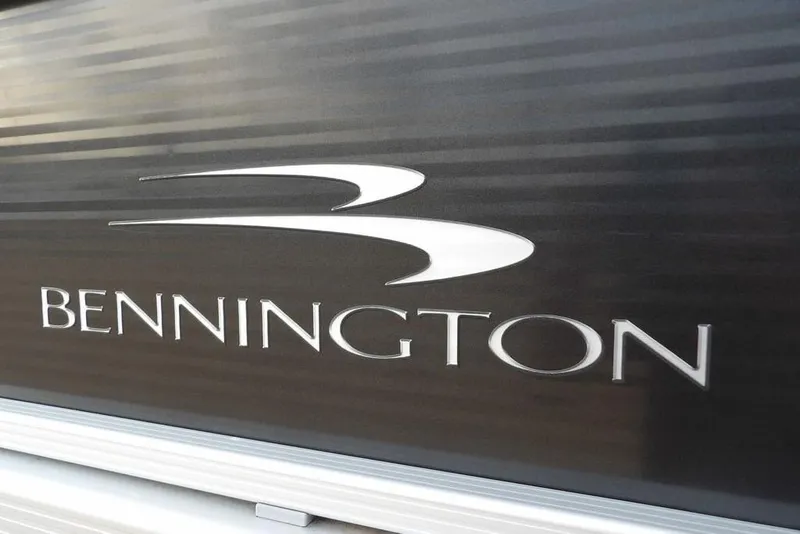 Slide: The Image of 2018 Bennington 23SF logo on sleek, dark background. - 60