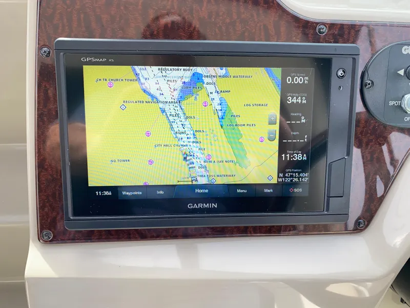 Slide: The Image of Garmin GPS on 2012 Sea Ray Sundancer 280 dashboard. - 22